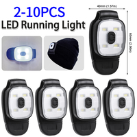 2-10PCS LED Clip Flashlight USB Charging LED Running Lights Multifunction Lightweight Warning Lights for Night Walking Fishing