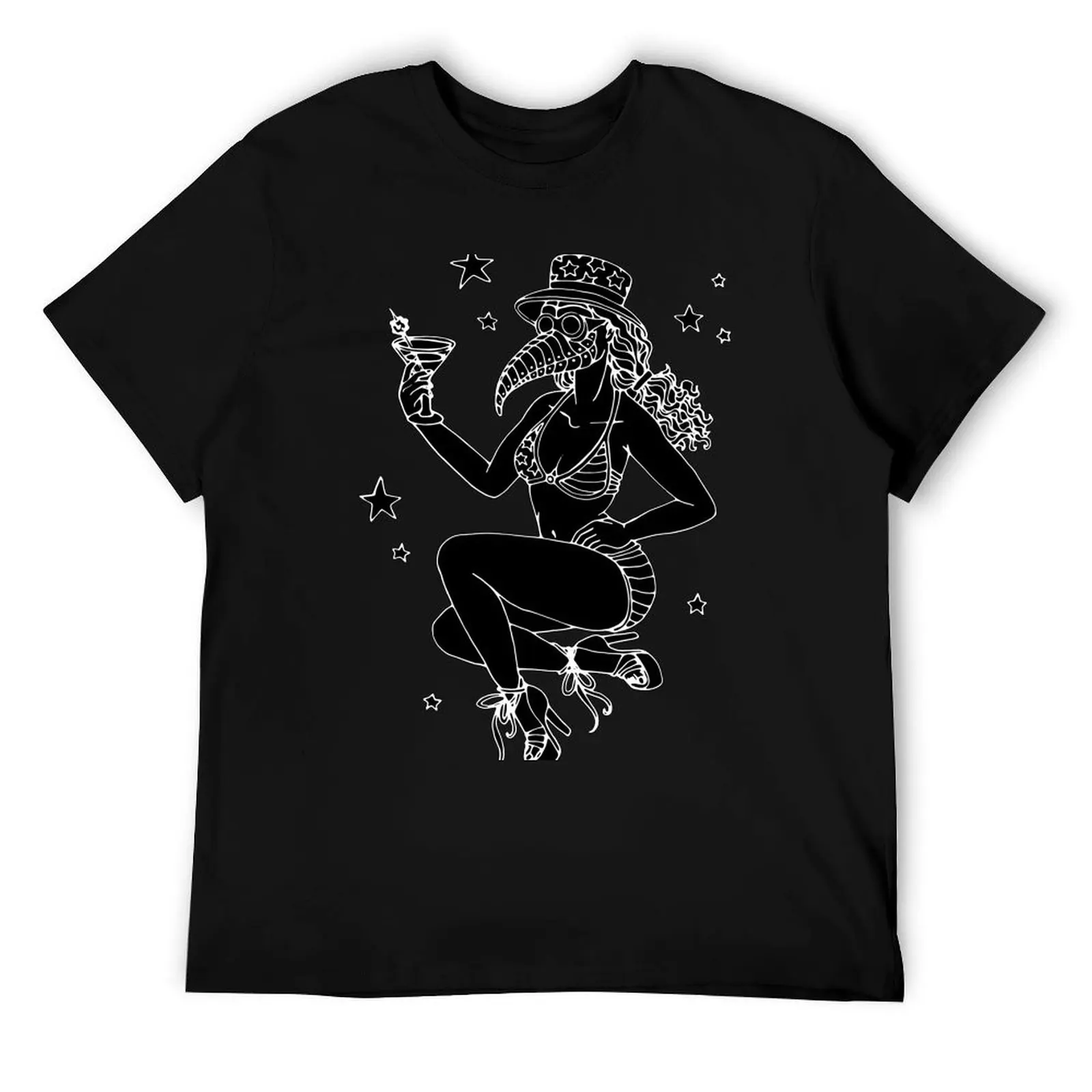 

American Quarantini Pinup (Black & White) T-Shirt man t shirts for men man t shirts high quality luxury brand T-Shirt