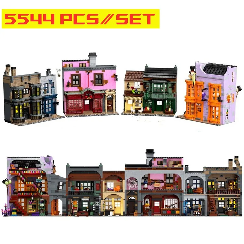 20007 5544 Pz Diagoned Alley Building Blocks Kit Mattoni Serie di film classici Modello Bambini Giocattoli fai da te per il regalo dei bambini 10217 75978