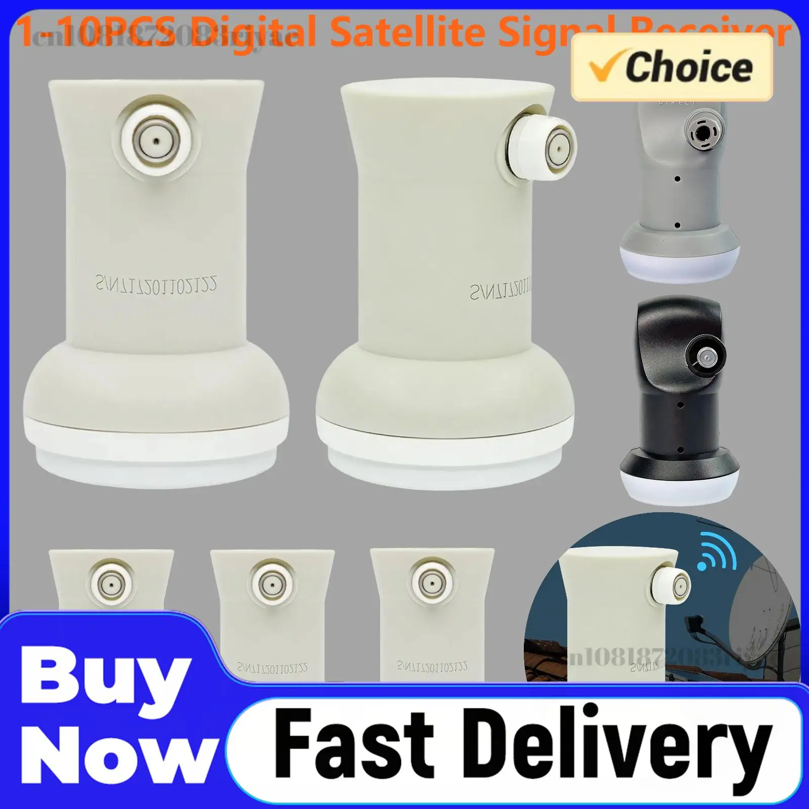 1-10PCS HD KU-BAND Dish LNB 9,75/10,6 GHz Polarización Lineal Convertidor Lineal Universal Receptor de Señal Digital para TV Satelital