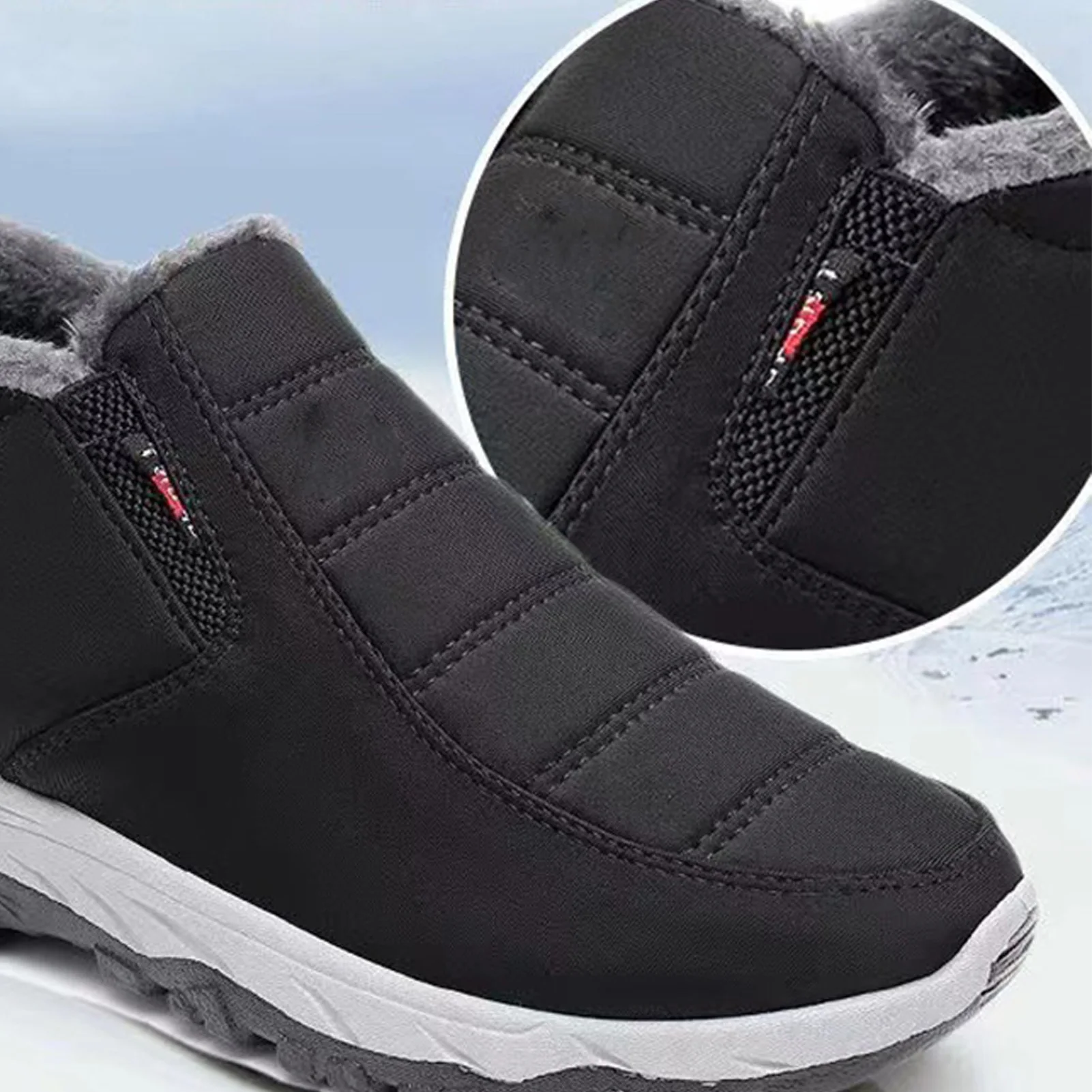 Woman Cotton Snow Boots Solid Color Outdoor Thick and Soft Sole Boots Gift for Christmas Birthday New Year