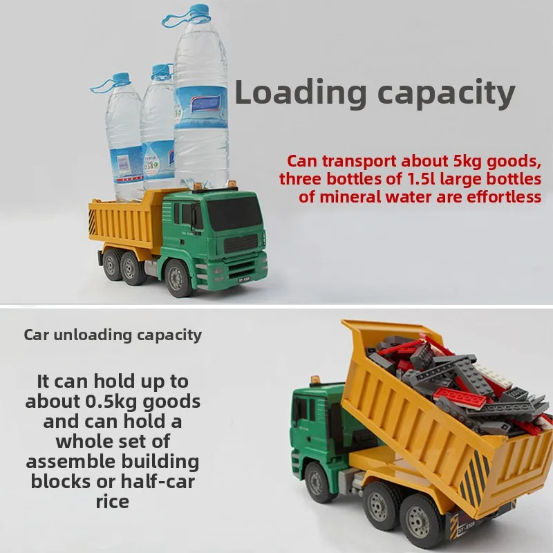 Радиоуправляемый самосвал Double Eagle в масштабе 1/20 со светом и звуком, игрушечная модель инженерного автомобиля с дистанционным управлением для мальчиков, детский подарок
