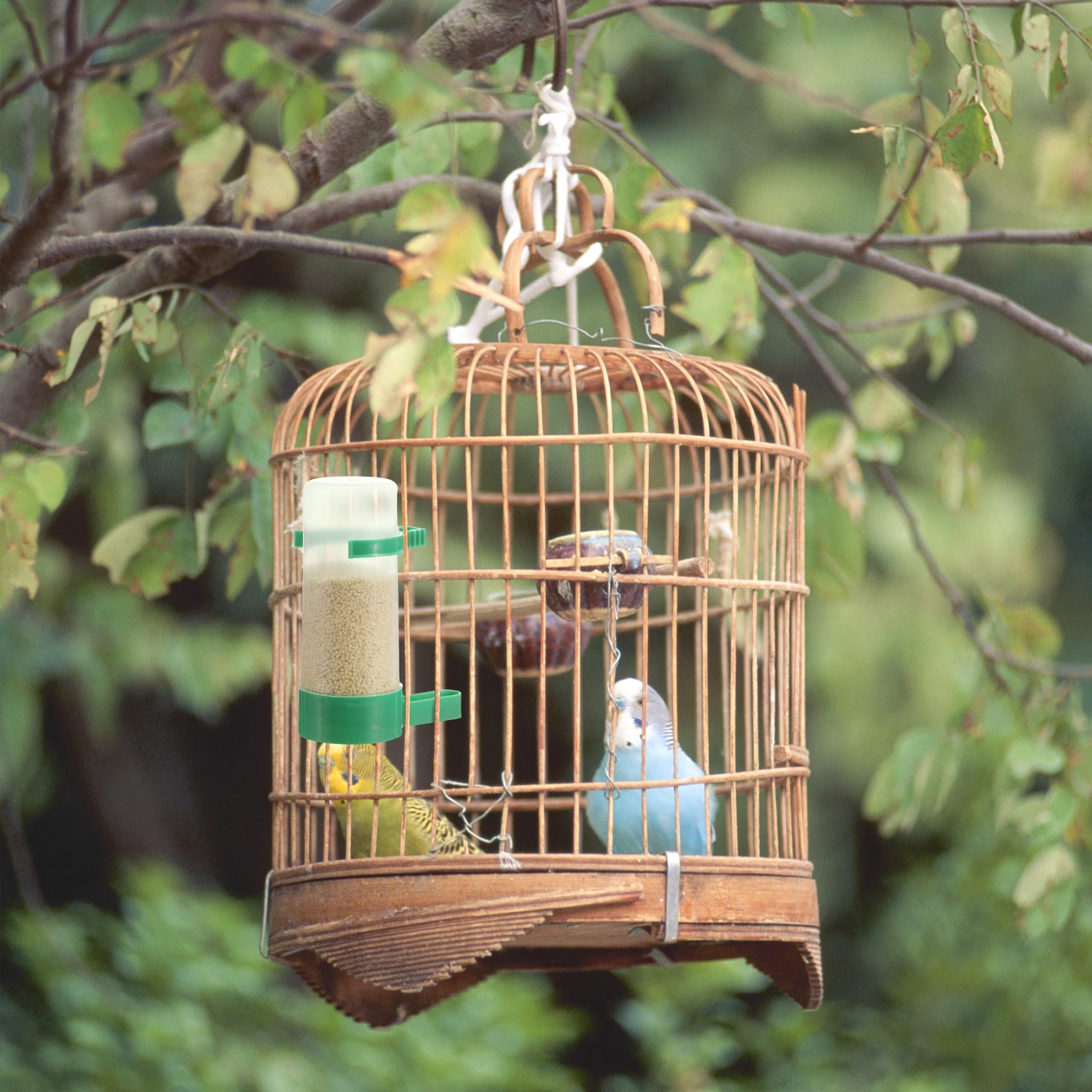 5Pcs Automatic Bird Feeder Drinker Plastic Clip Adjustable Wall Cage Mount Waterer for Small Birds Parrot Budgie Cockatiel