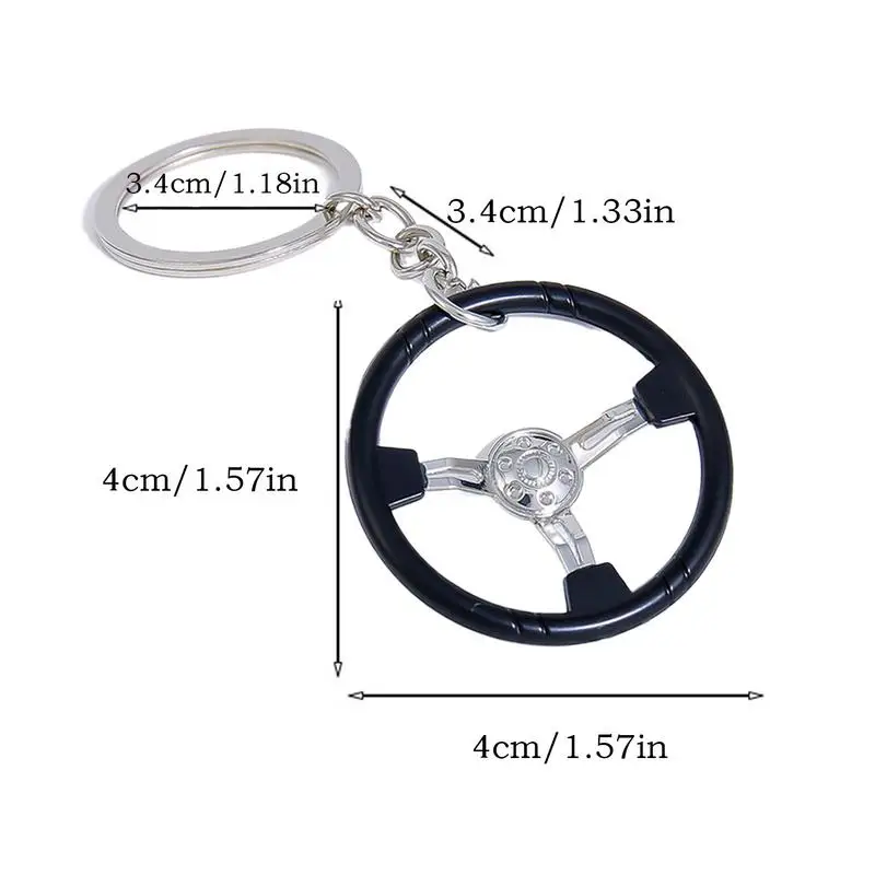 Gantungan kunci roda kemudi, Gantungan Kunci bentuk setir, gantungan kunci roda kemudi, simulasi kreatif, gantungan kunci logam 3D dekorasi