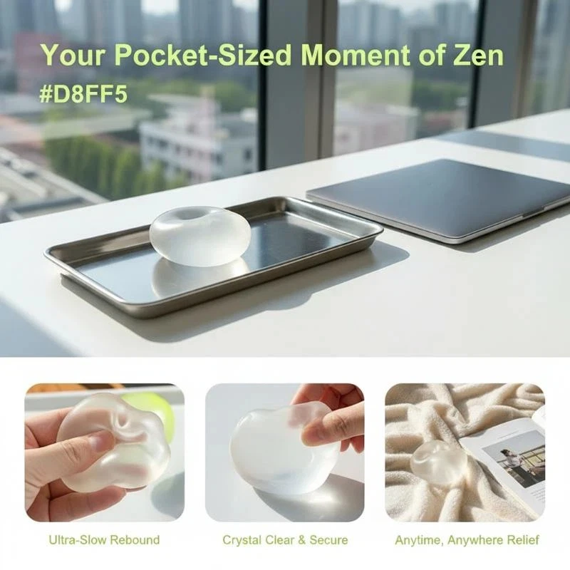 1Pcs Stress Ball Moldable Pearl Coconut Oil Squeeze Toy Slow Rising Decompression Sensory Toys For Adult