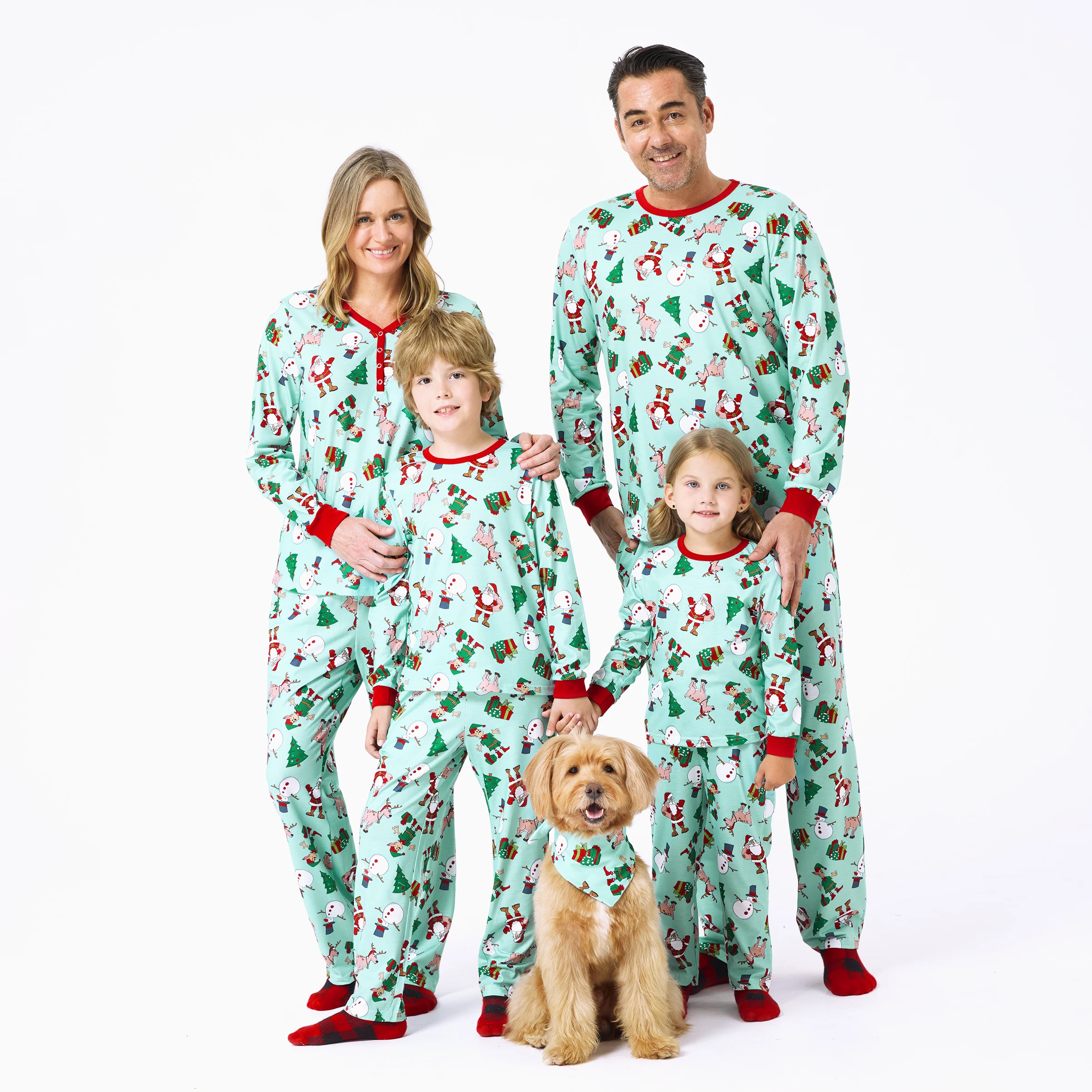 

PatPat Christmas Matching Family Pajamas Set Reindeer Christmas-themed Print PJS