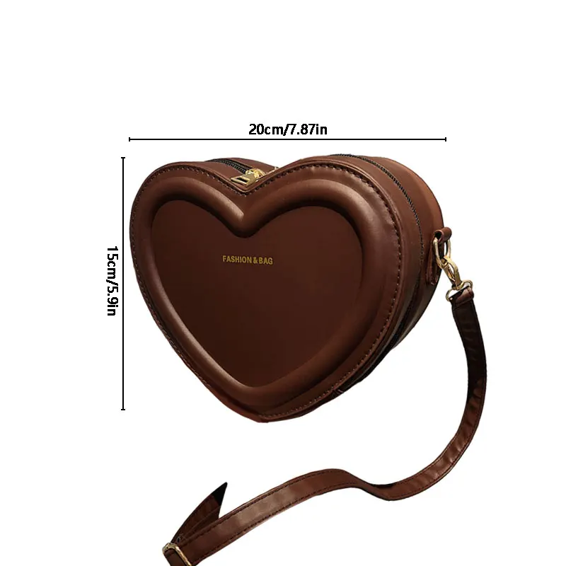 Hot Sale Heart Shape Crossbody Bags For Women Solid Pu Leather Shoulder Bags Fashion Handbags