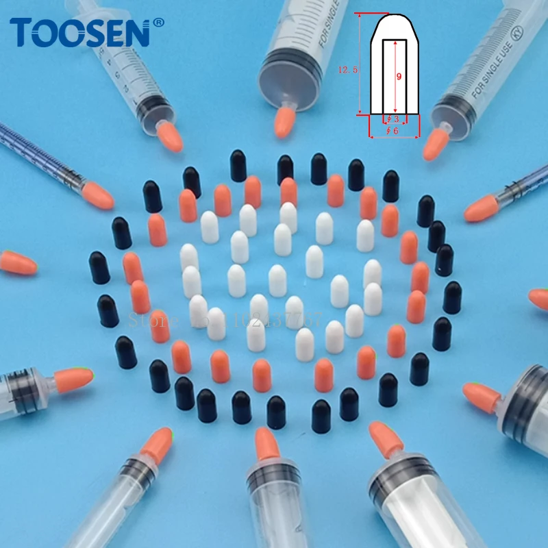 Orange/White/Black 3x6x9mm Silicone Rubber Sealing Cap Food Grade Silicone Rubber Cover Rubber Plug