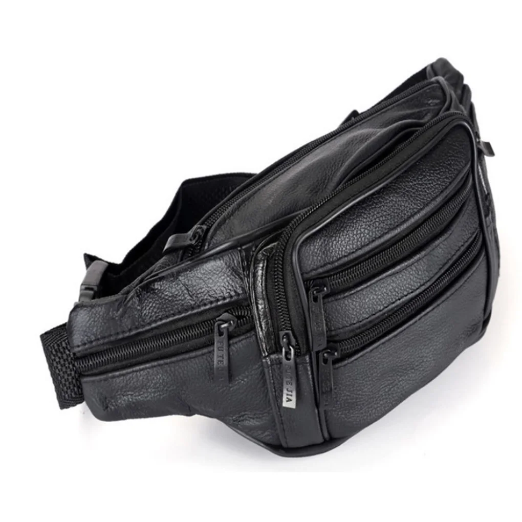 Leather Chest Fashionable Waist Bags Outdoor Phone Wallet Men’s Waterproof Fanny Pack Multi-pocket Running Bag