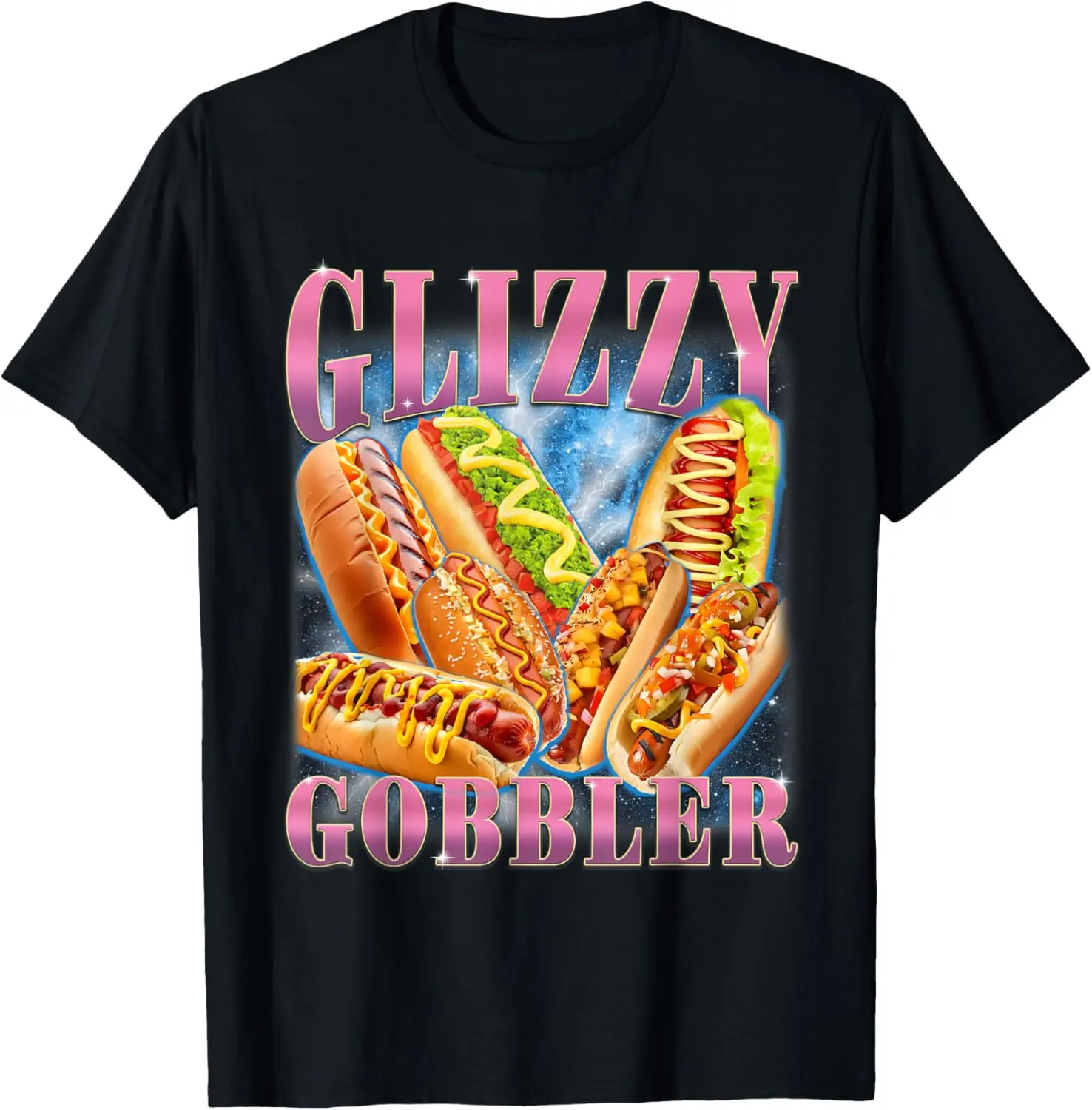 Funny Gobbler Meme Hilarious Hot Dog Glizzy Lovers T-Shirt 100% Cotton Trendy Y2K Short-Sleeve Tee-Soft, Quick-Drying,
