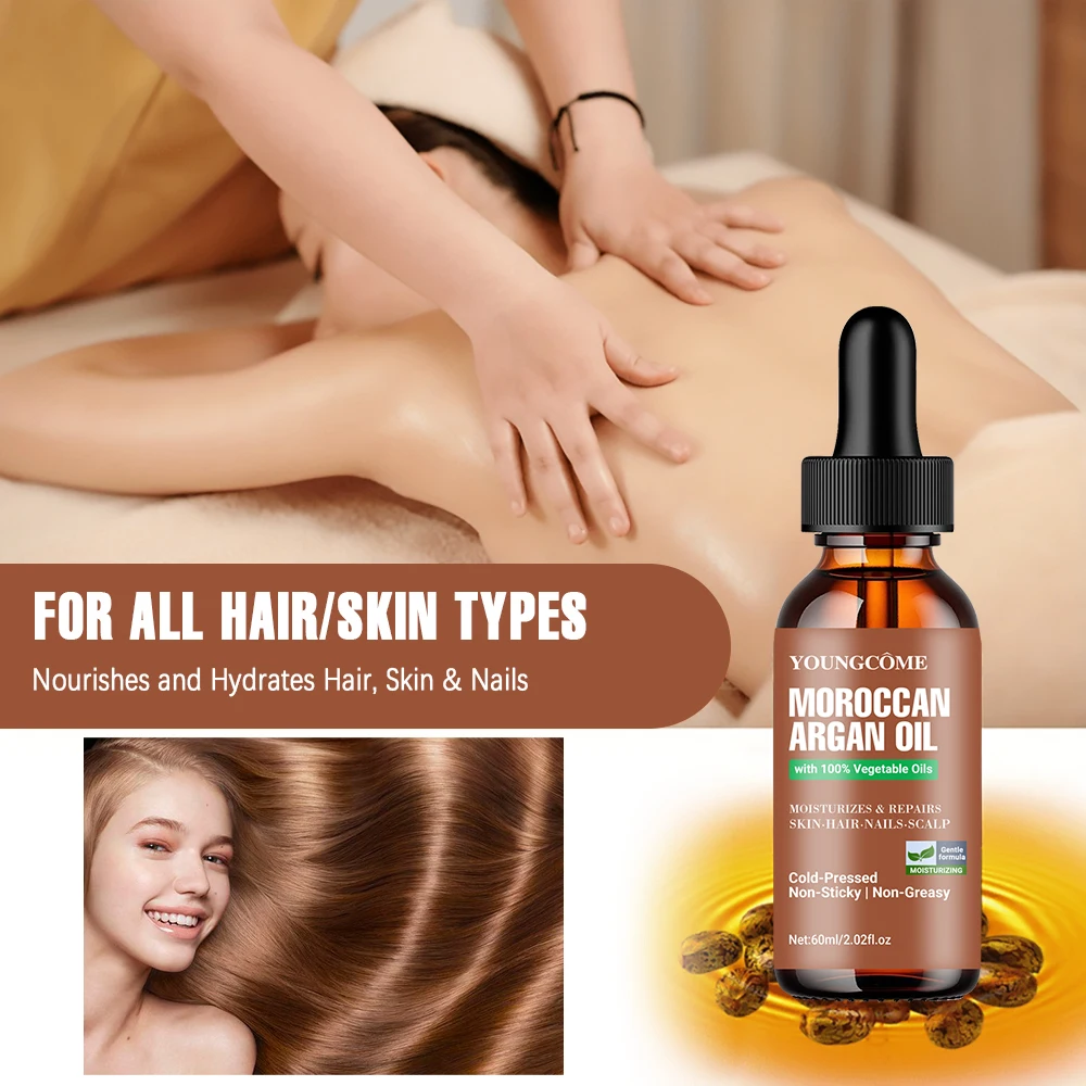 New Hair Care Essential Oil Scalp and Root Hair Care Moroccan Nuts Repair Dry and Damaged Hair, Nourish and Soften Hair Texture