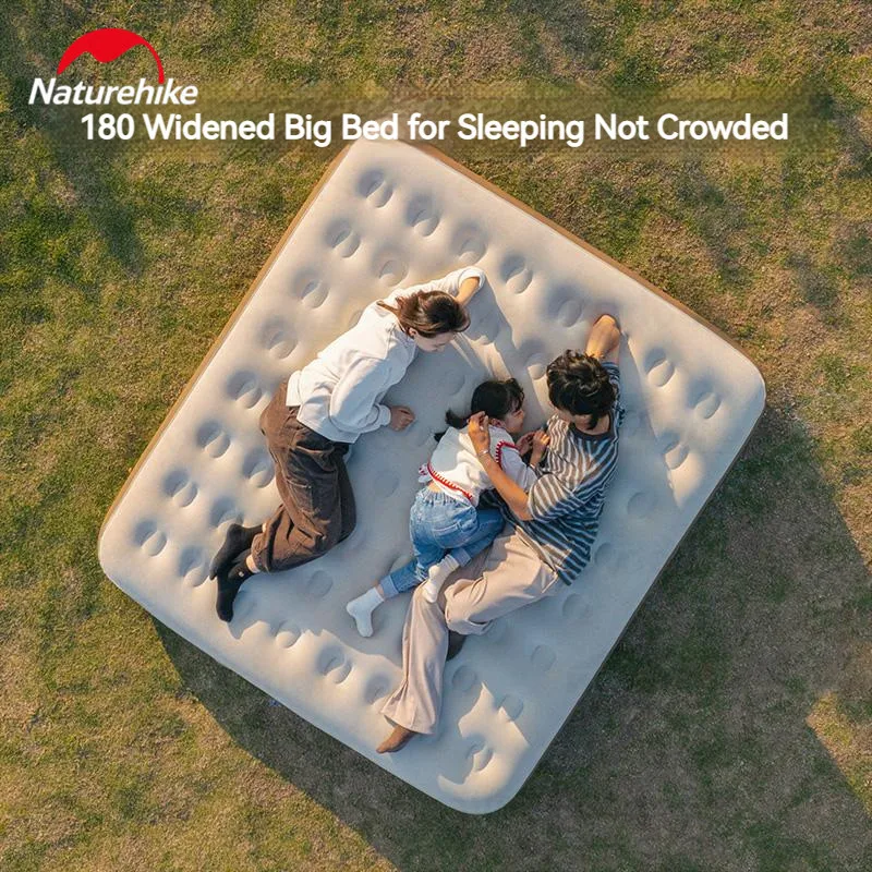 Naturehike Lightweight PVC Inflatable Air Mattress Camping Supplies 1-3 Persons Outdoor Travel Home Use Foldable Sleeping Pad