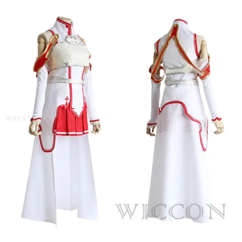 

Anime sword art on-line asuna yuuki dressed cosplay uniform costumes for Halloween are your battle suit SAO women Full Set wig