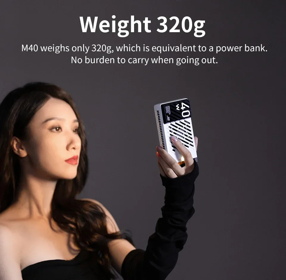 

IN STOCK ZHIYUN FIVERAY M40 40W Mini LED Video Light 2700K ~ 6200K Pocket Light for Studio Photography Live Streaming Vlogging P