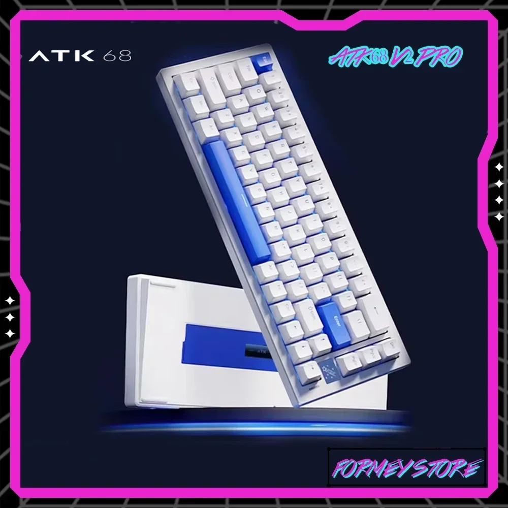 Atk68 V2 Pro Mechanical Keyboard PBT Keycaps Low Delay Rgb Hot Swap Custom Aluminium Alloy Esports Gamer Keyboard for Accessory