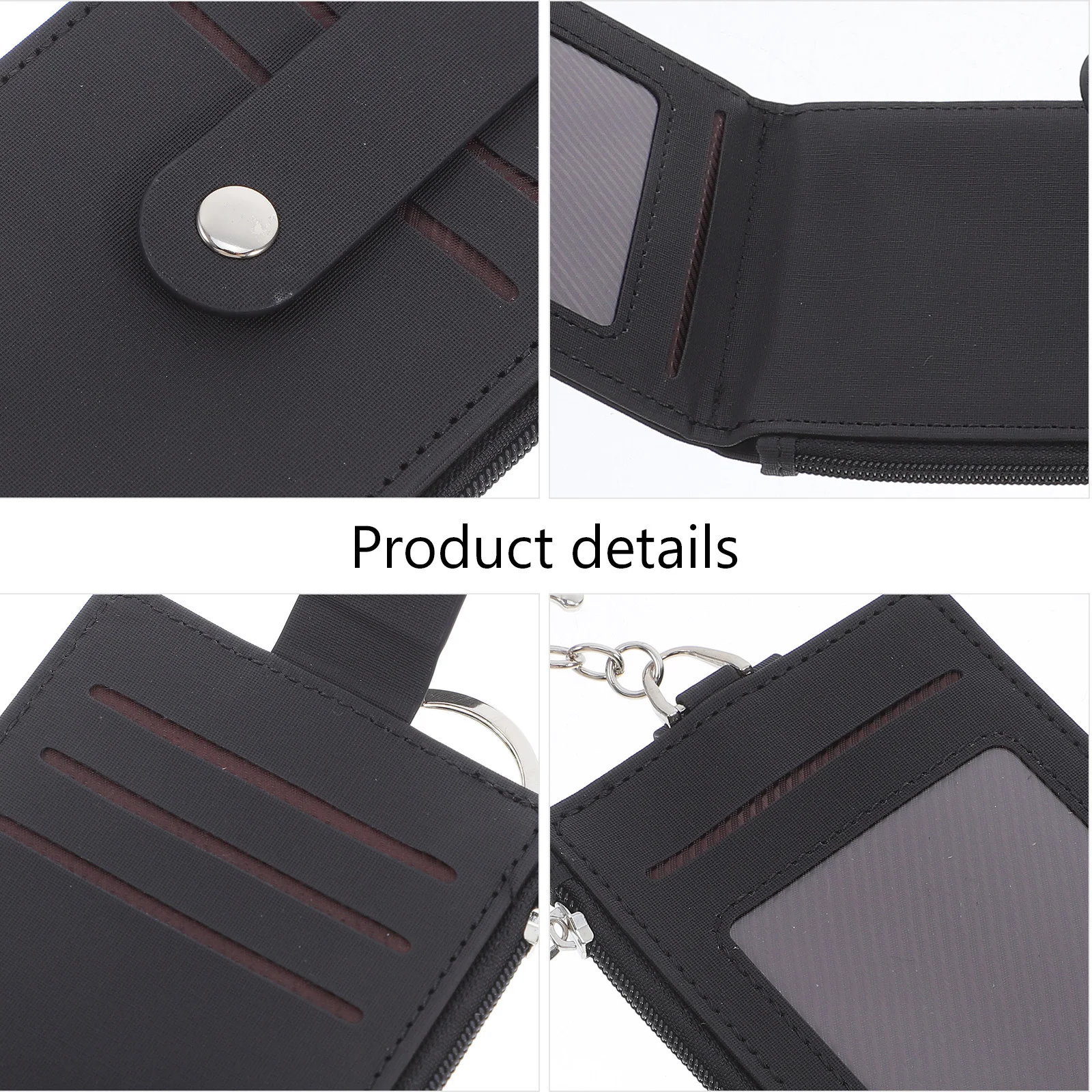 حامل مفتاح السيارة PU حامل بطاقة المفاتيح المحفظة الأعمال مكتب معرف شارة حافلة تمرير بطاقة حامي مفتاح سلسلة مع المحفظة #3