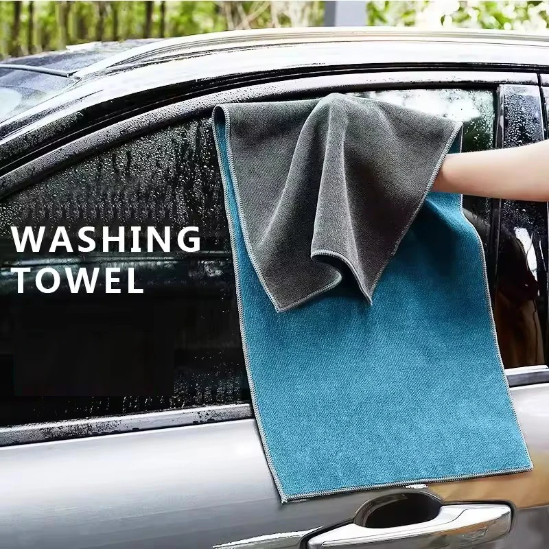 Soft Thick Microfiber Cleaning Cloths, Two-Layer Car Wash Towels, High Water Absorption Rags for Auto Body Drying & Polishing