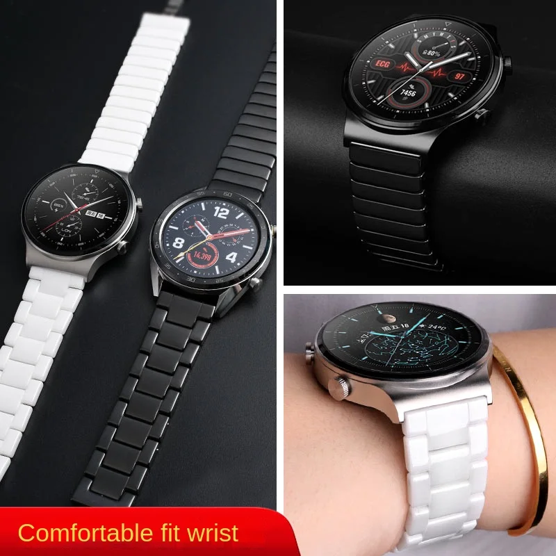 Ceramic strap For Huawei Watch GT2e/GT2 WATCH3/GT3Pro Honor Magic 2 Smart watchBand Bracelet men 42 46MM women 20 22m Wrist band