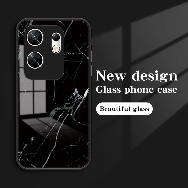 Tempered Glass Case For Infinix Zero 30 4G Marble Grain Hard Phone Back Protection Cover Bumper For Infinix Zero30 4G image 2