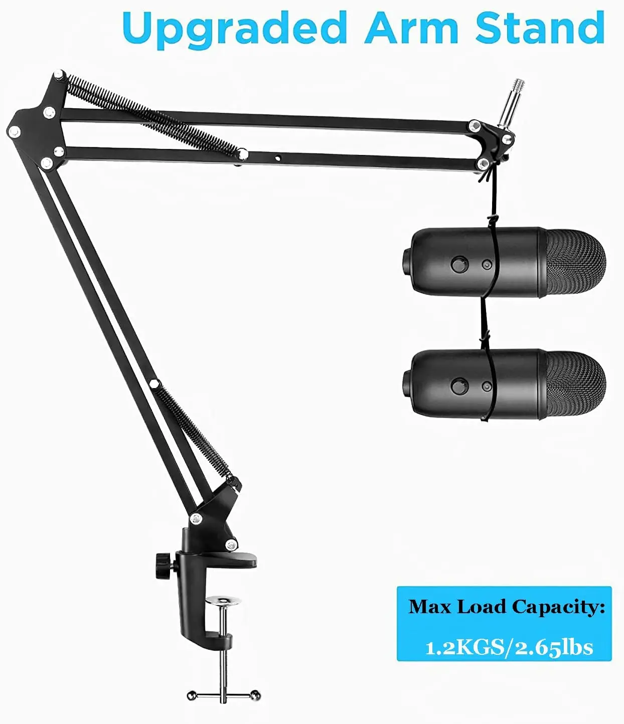 For Blue Yeti Microphone Boom Arm, Adjustable Suspension Blue Yeti X and Blue Yeti Nano Mic Stand with 3/8\