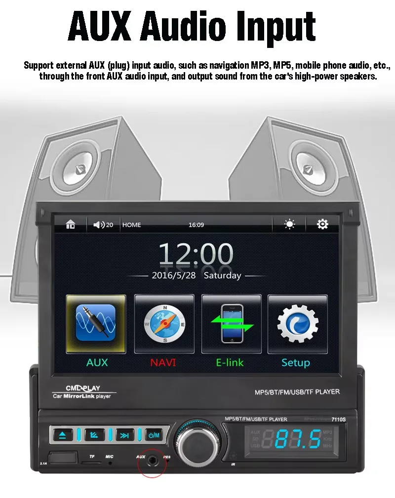 

USB/AUX/TF Single 1 Din Multimedia Player Car Stereo Radio Mp5 Player FM