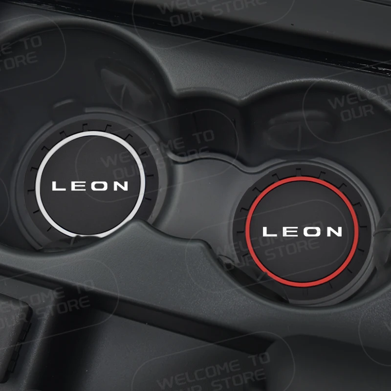 Car Silicone Coaster For Leon LOGO MK2 5F TSI DSG FR Line VZ 2Pcs Anti-Slip Water Cup Drink Mat Insert Coaster Pads Accessories view 3
