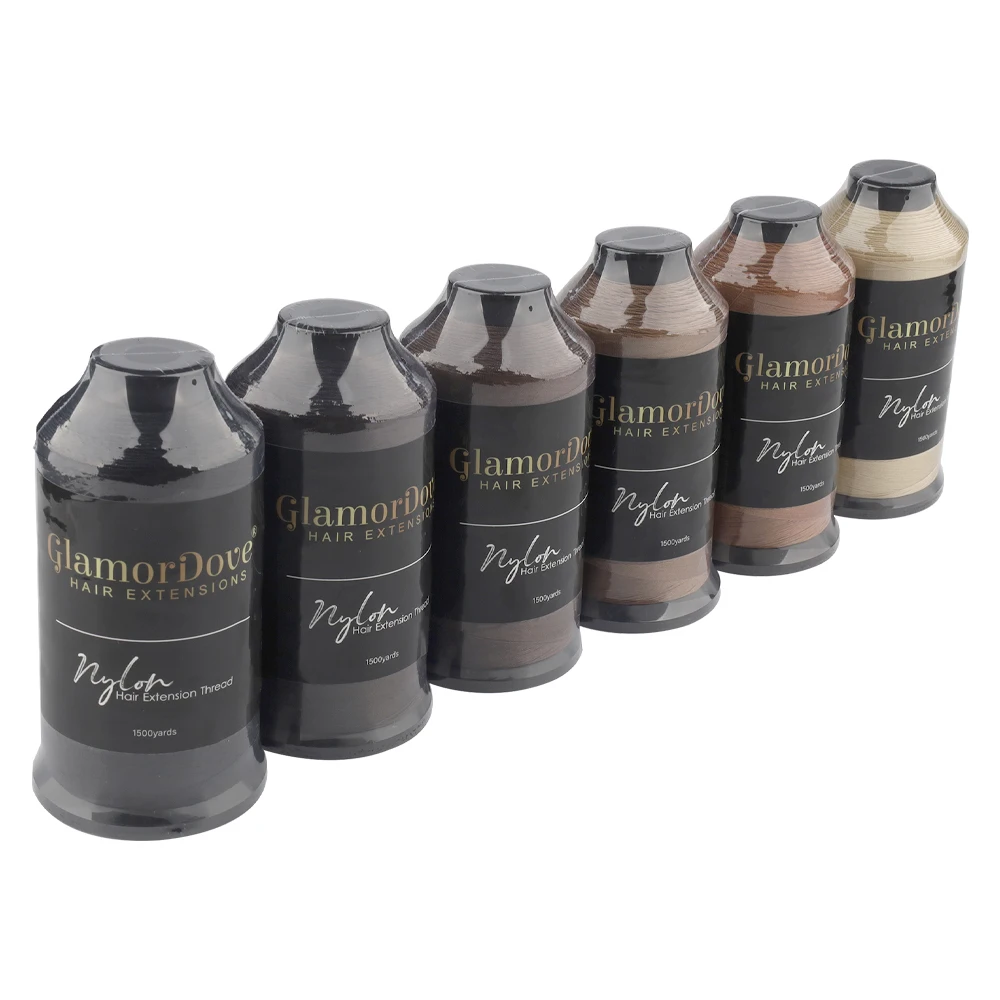 

GlamorDove Weft Hair Extension Sewing Thread – Strong Nylon Bonded Thread for Hand-Tied or Machine Weft Installation