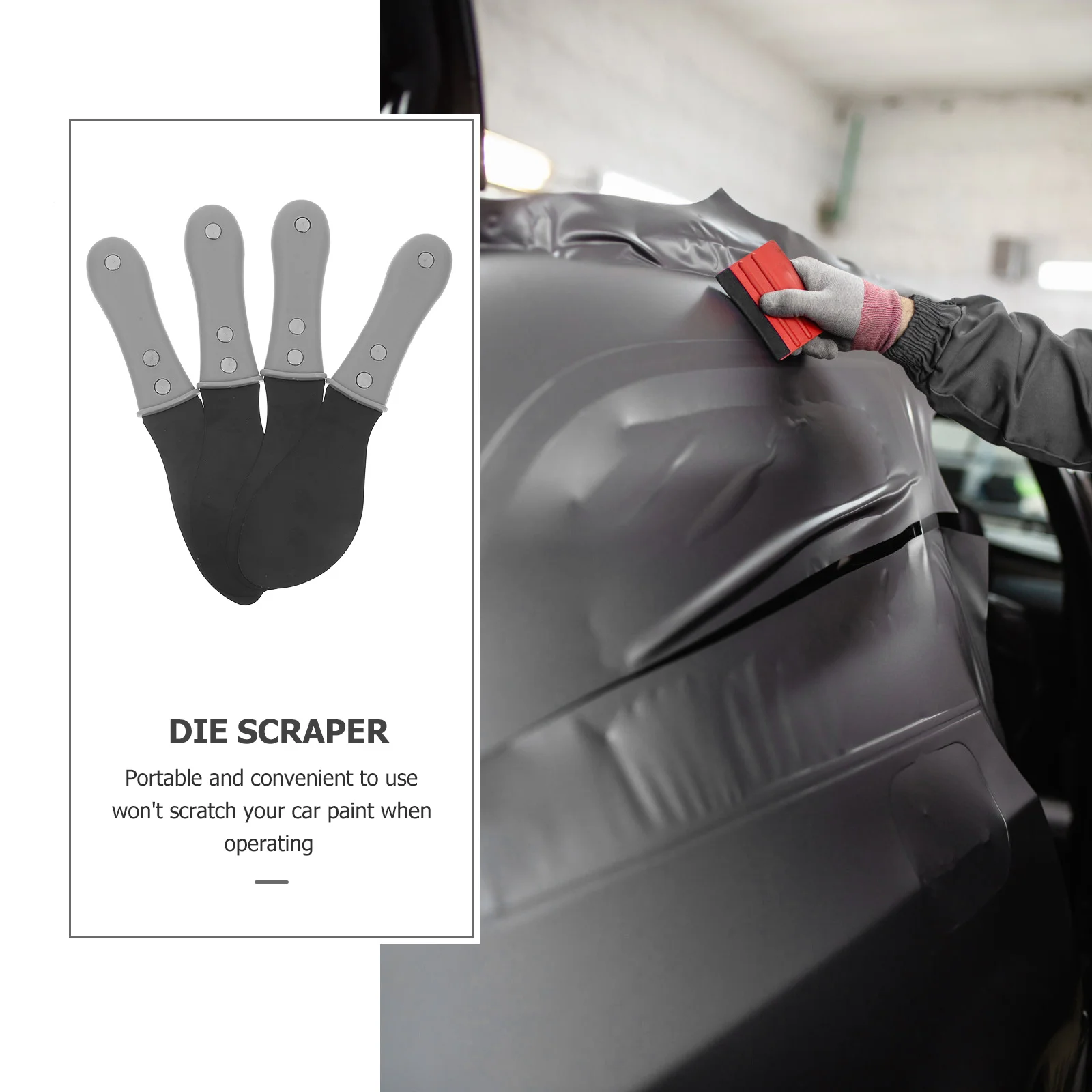 Conjunto de ferramentas raspadoras, 4 unidades, aplicador de calafetagem reutilizável, removedor para remoção de cola, espátula de renovação de construção