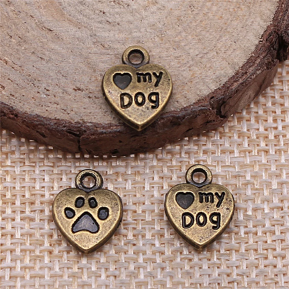 10pcs 10x13mm Alloy charms cute Dog Paw Pendante For Jewelry Making diy handiwork Necklace earring Accessories