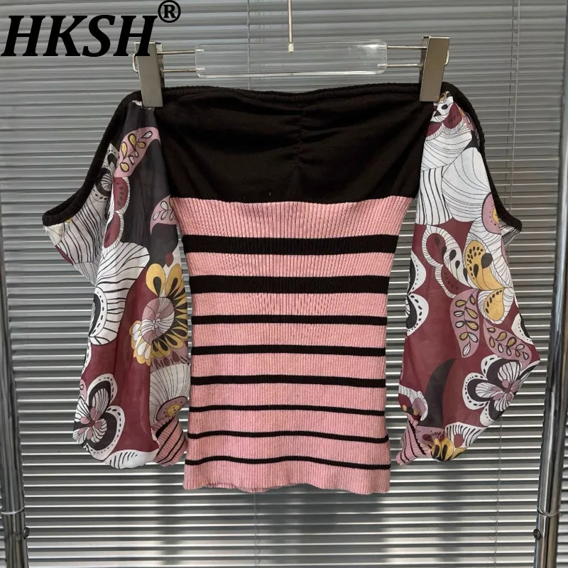 

HKSH Летняя женская новая мода Асимметричные плечи Tide Цветной контрастный повседневный жилет Slim Fit Внутренний слой Шикарные топы на бретелях HK7855
