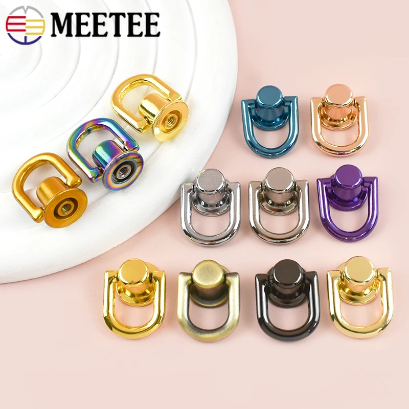 

5/10/20Pcs Meetee 10mm Metal Side Clip Buckle Handbag Chain D Ring Hook Webbing Rivet Screw Nail Clasp DIY Hardware Accessories