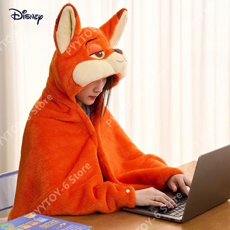 

Disney Official Judy Nick Strawberry Bear Double-sided Plush Overcoat Scarf Blanket Office Mantle Fur Blanket Anime Merchandise