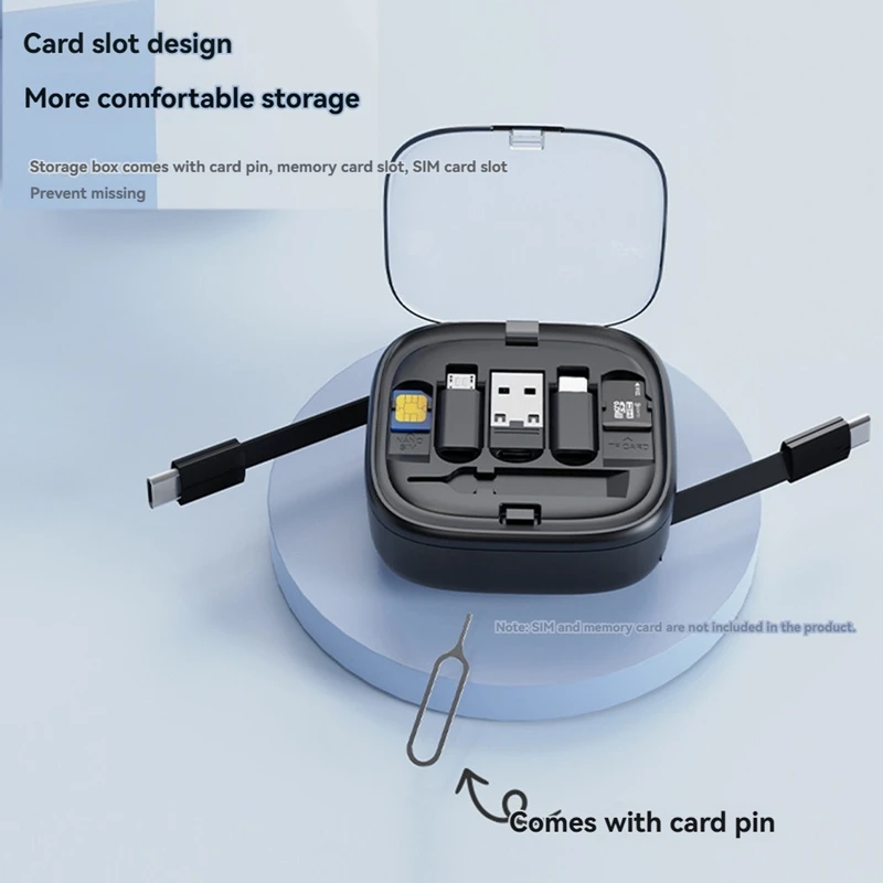 جديد متعدد الوظائف 60 واط شحن سريع كابل بيانات صندوق تخزين لمحول حامل الهاتف المحمول العالمي