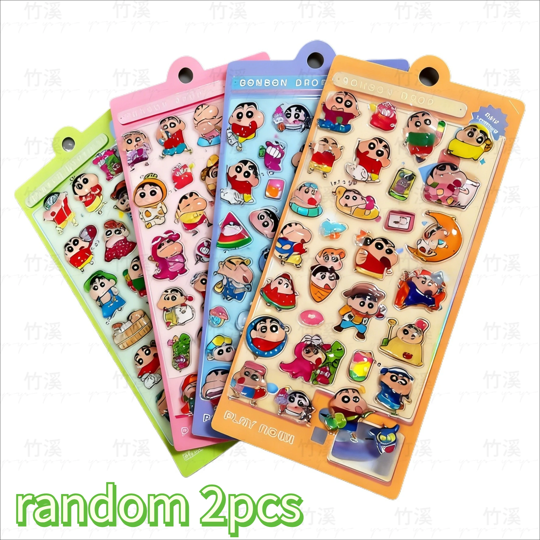 สติกเกอร์ 3 มิติ ลายชินจังสุดน่ารัก - ตกแต่งเคสโทรศัพท์ PET กันน้ำ, สติกเกอร์นูน DIY, หลายแบบ