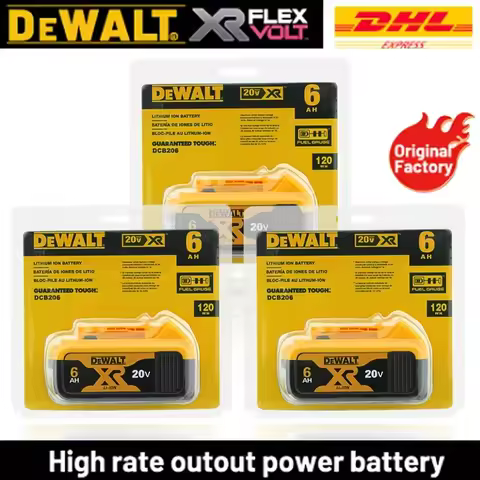 Original DEWALT battery 20V,6AH rechargeable lithium-ion battery DCB206 ,Dewalt tool battery, DCB1104 charger dewalt battery 20V