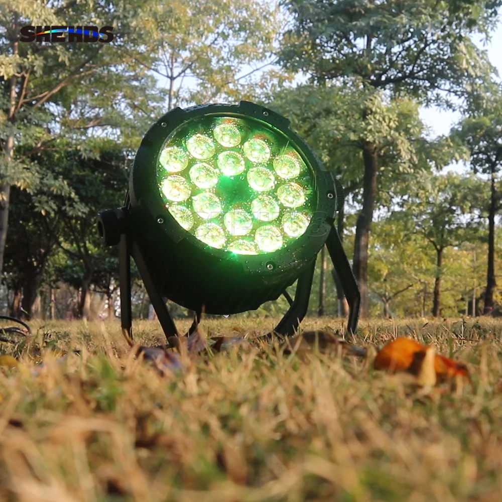 SHEHDS في الهواء الطلق IP65 مقاوم للماء 1 قطعة LED 18x18 واط RGBWA + UV 6in1 سبائك الألومنيوم الاسمية ضوء DMX512 التحكم DJ حديقة ديسكو الزفاف