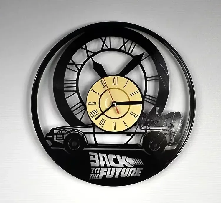 Creative LED Vinyl Record Clock Gift Back To The Future Record Wall Clock Home Decoration Remote Control 7 Colors