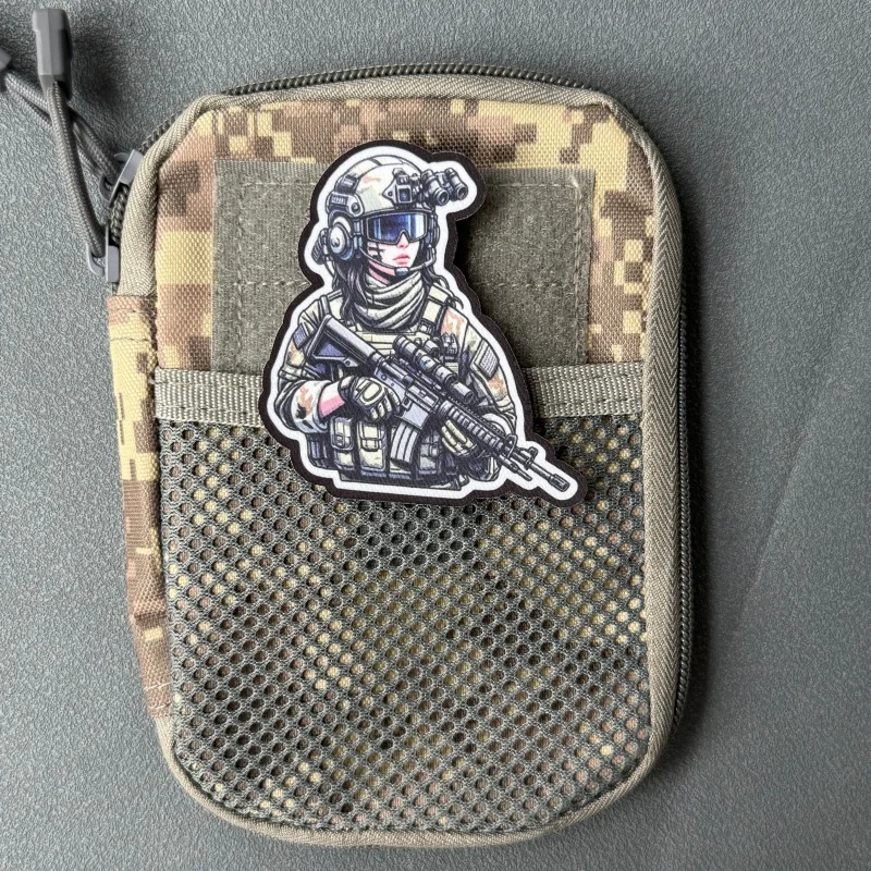 Female Soldier Patch Tactical Morale Printing Badge Hook and Loop Backpack Clothing Decoration Accessories Stickers Armbands