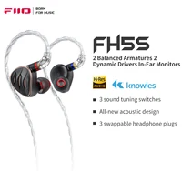 FiiO FH5s 2024 2BA+2DD Auriculares intrauditivos/auriculares HiFi Bass Sound Alta fidelidad para teléfonos inteligentes/PC