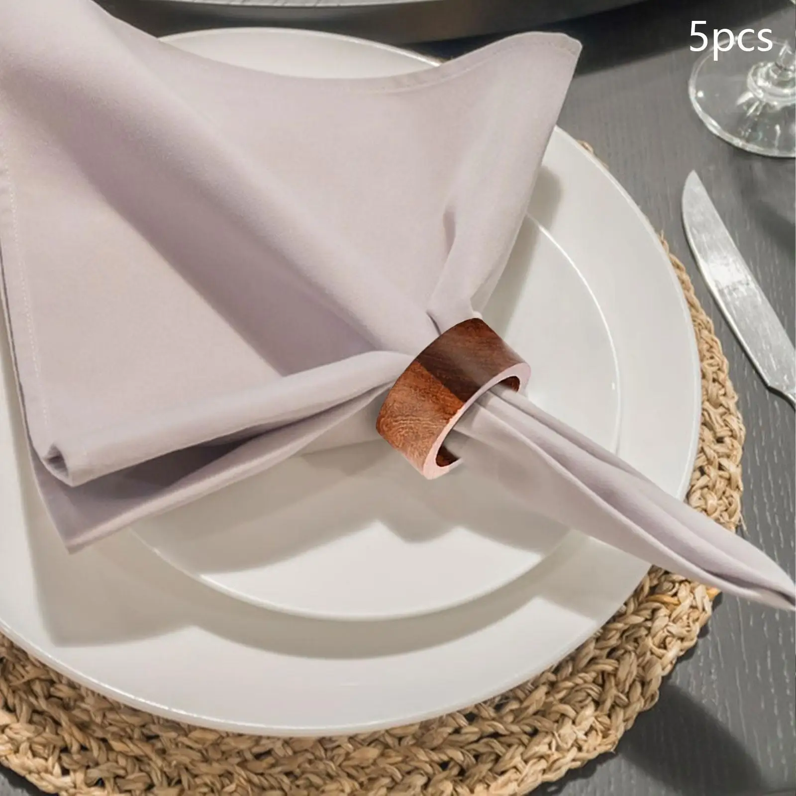 5 Pieces Napkin Ring Table Settings for Holiday Family Gatherings Christmas