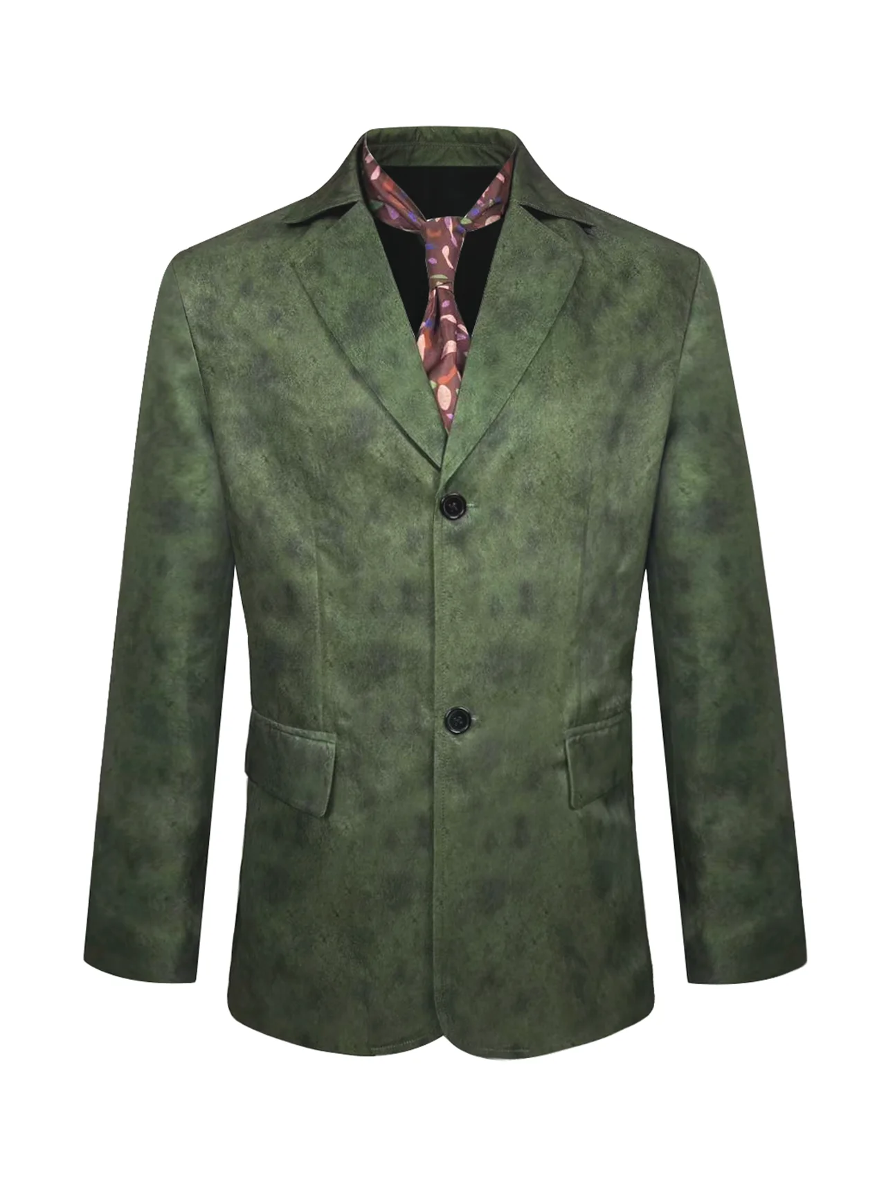 

Men's Joker Cosplay Blazer, Green Distressed Suit Jacket with Tie, Halloween Costume for Themed Party Carnival Stage Performance