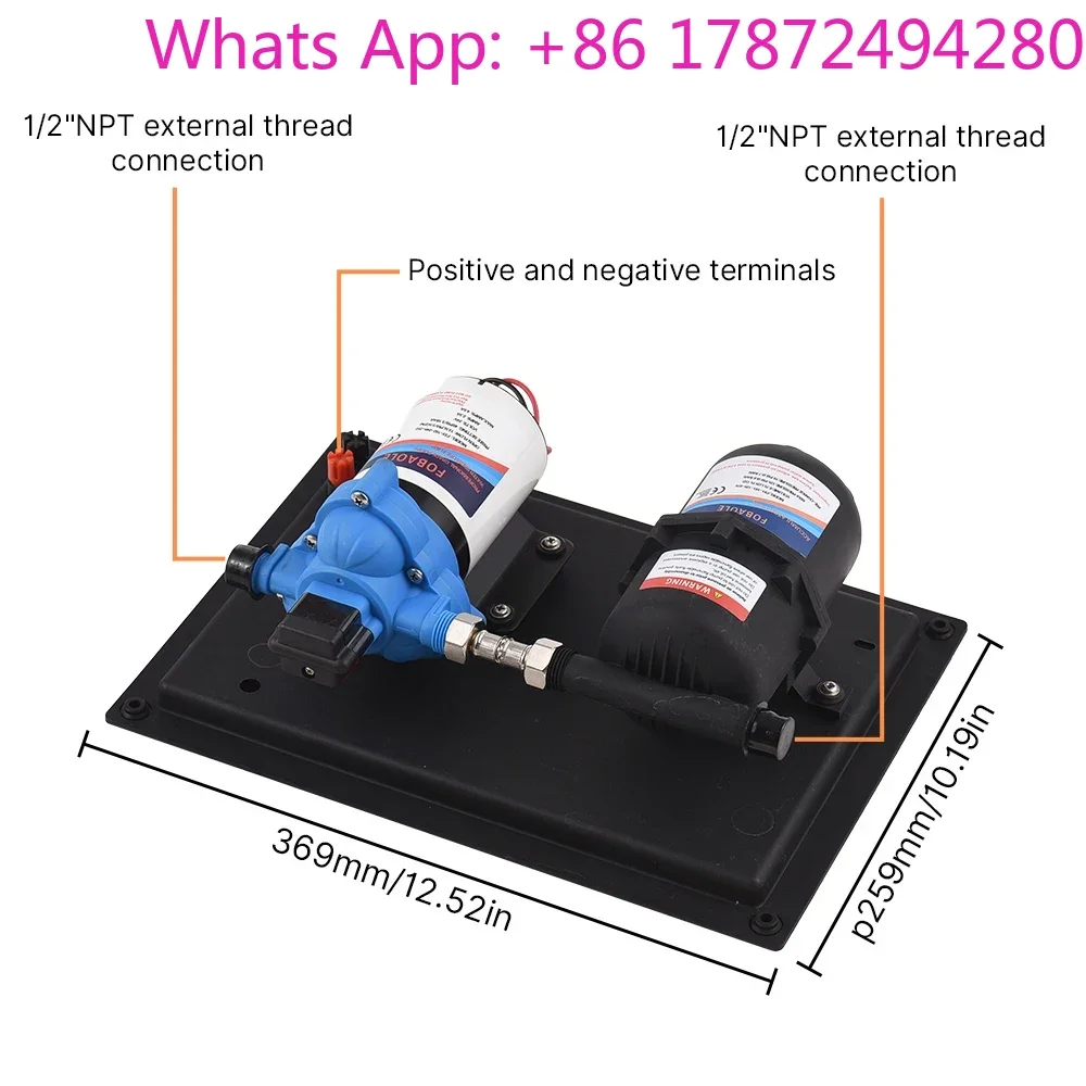 Min 55PSI Fresh Water Diaphragm Pump Built in On Demand Pressure Switch with Pressure Tank