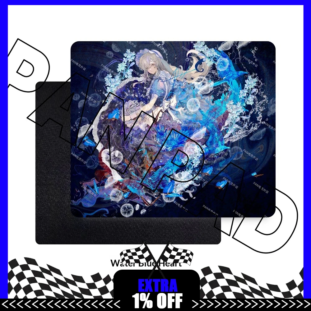 PAN Esports Water Blue Heart Glass Gaming Mousepad FPS Both Speed And Smooth Mouse Pad For VALORANT TTK CSGO PC Accessories Gift