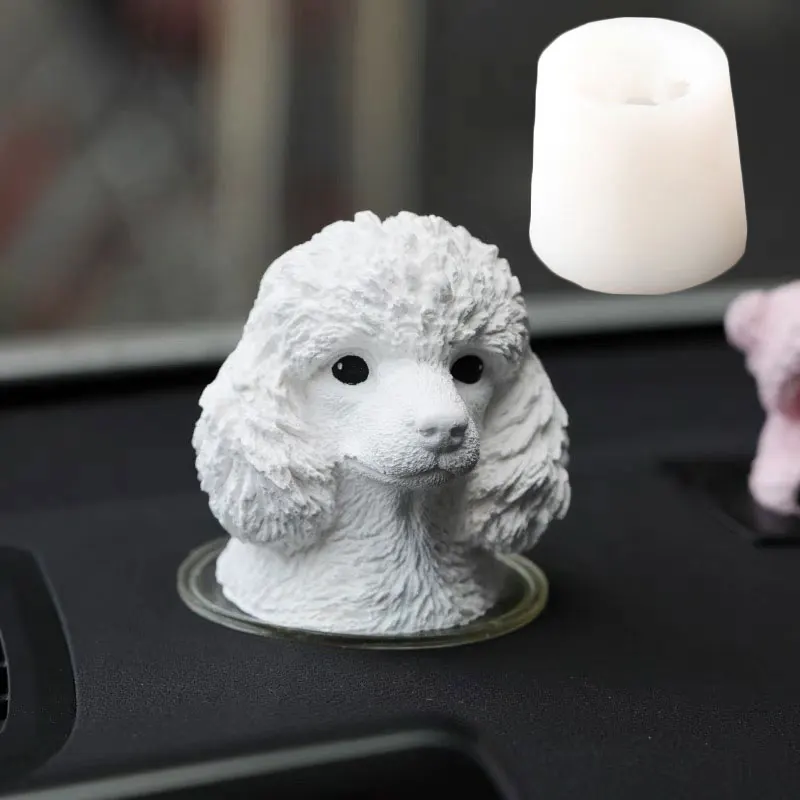 

3D Poodle Epoxy Resin Silicone Mold DIY Pet Dog Plaster Souvenir Animal Candle Mold Dog Lover