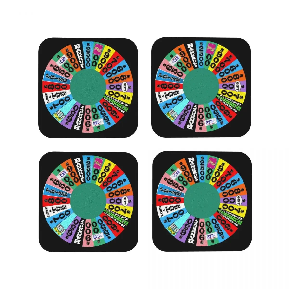 Wheel With Prizes, $ Amoun Coasters Kitchen Placemats Non-slip Insulation Cup Coffee Mats For Decor Home Tableware Pads Set of 4