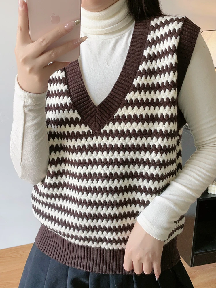 سترة نسائية مخططة بأكمام طويلة وقصة ضيقة كاجوال للخريف والشتاء للسيدات