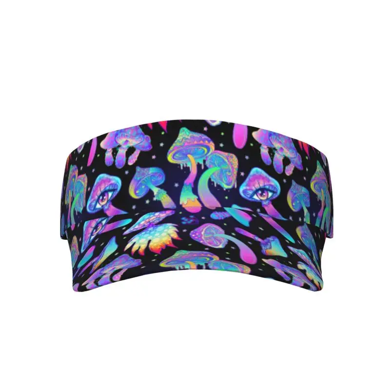 Psychedelic Mushrooms Sports Sun Visor Hats for Women Men Adjustable Lightweight Packable Sun Visor Hat Beach Pool Golf Tennis