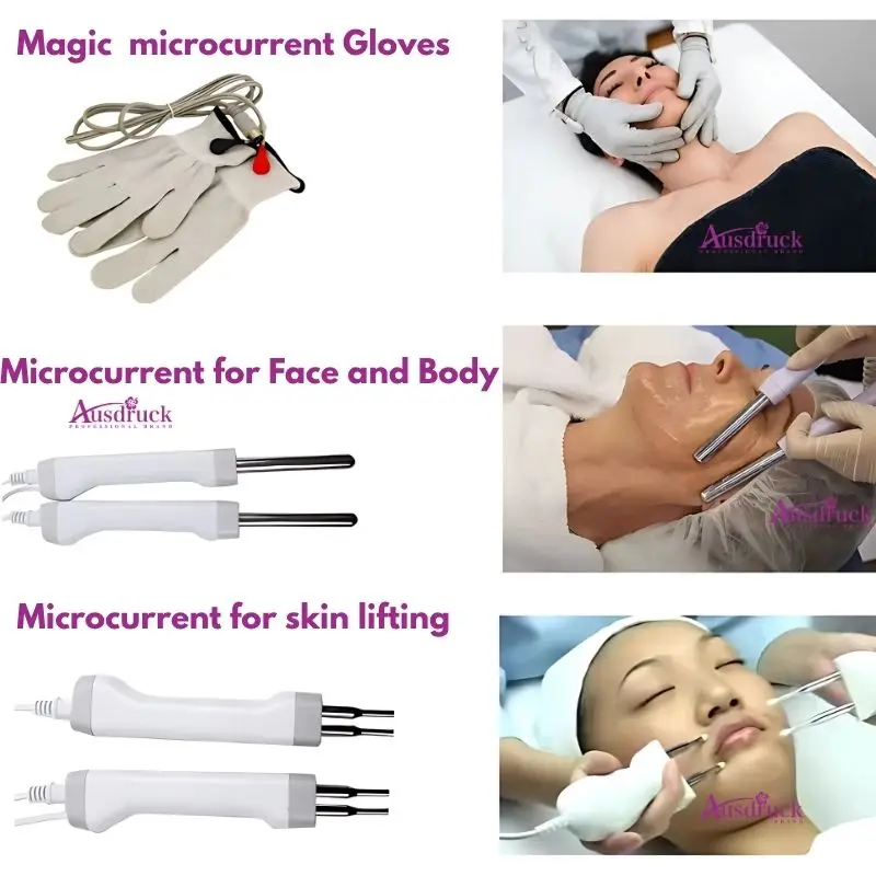 جهاز شد الجلد المضاد للشيخوخة Ausdruck8201 مع الموجات فوق الصوتية، مكركرنت حيوي، قفازات الرفع، مجموعة أدوات العين الاحترافية #5