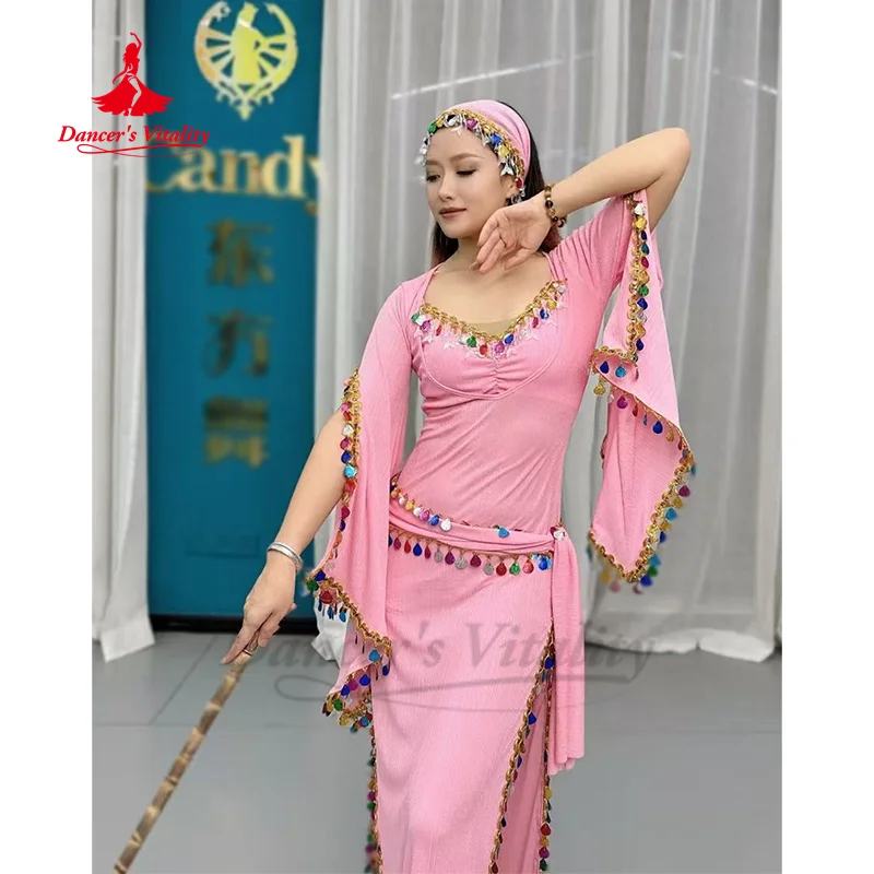 زي الرقص الشرقي للنساء مخصص الراقية أنيقة ملونة الترتر رداء صيدي شابي بلدي أداء الملابس #2
