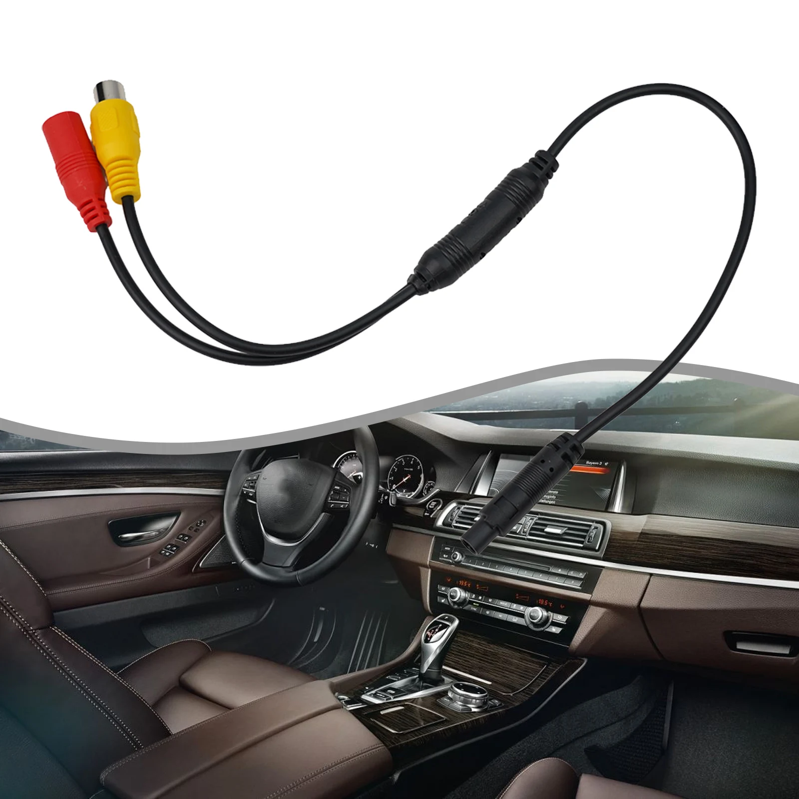 1 X Car CVBS Male To 4Pin Female Conversion Cable Fits For Rear View Mirror DVR Parking Backup Camera Connection Cable